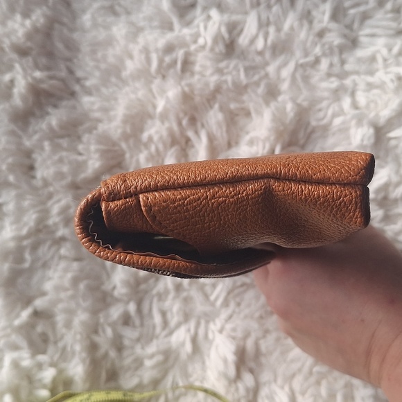 Vintage Brown Paisley Envelope Snap Leather Vinyl Wallet Pouch Clutch - Picture 13 of 15